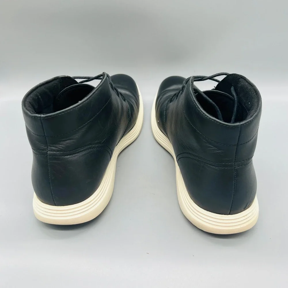 Cole Haan Boots Mens 11 Black Leather Grand OS Chukka Lace Up Booties Shoes